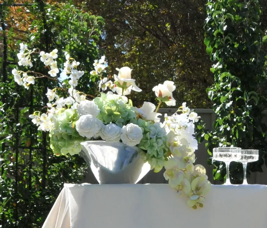 Medium Faux Floral Arrangements-Silver
