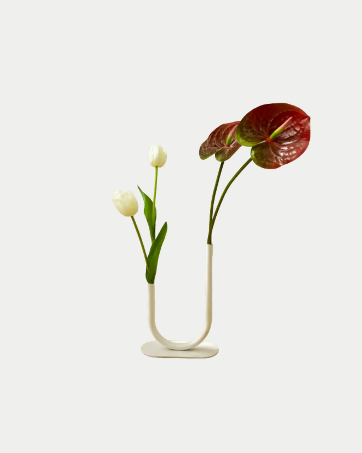 2 Tube U-Single Stem Florals-Metal Bud Vases (Florals)