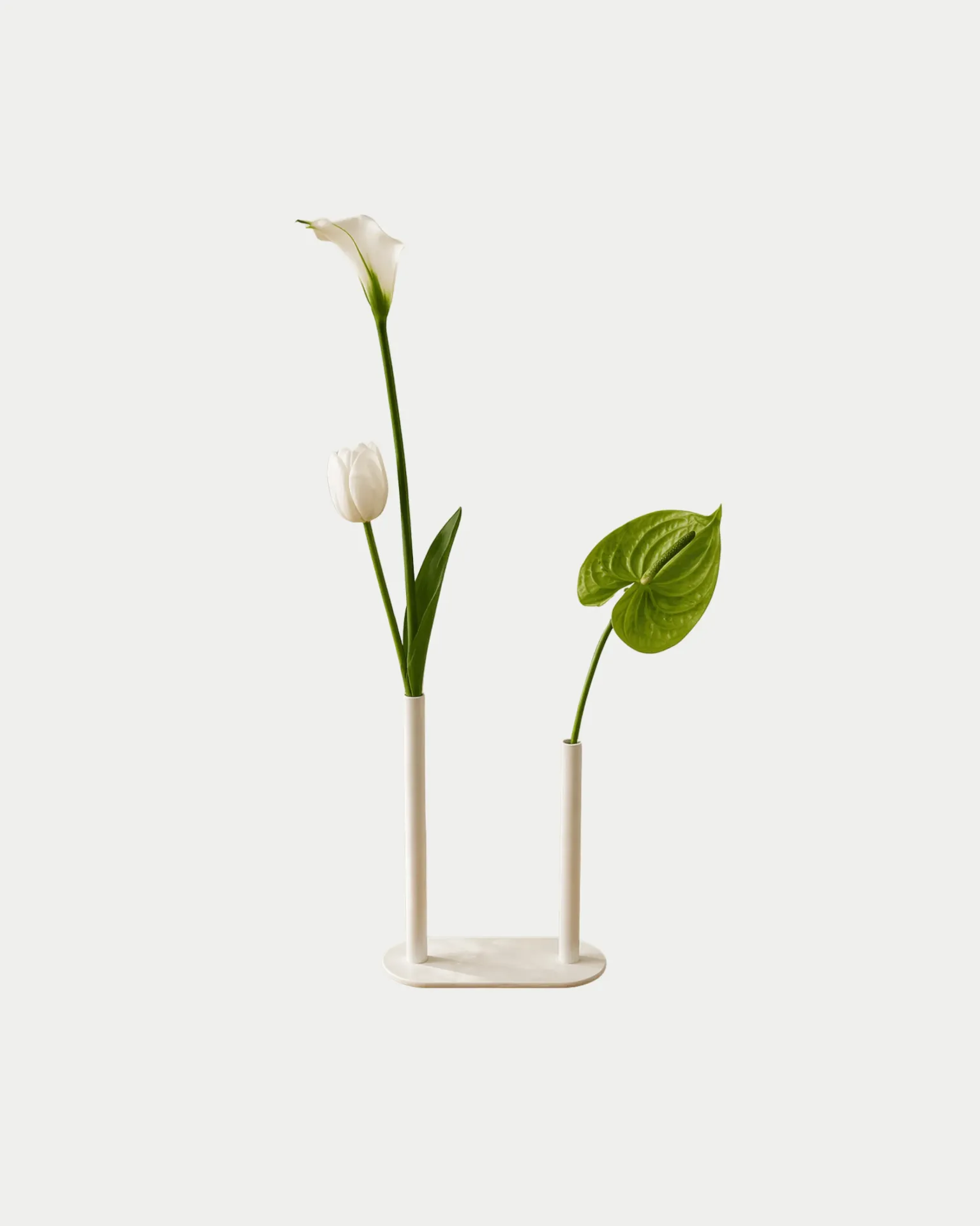 2 Tube-Single Stem Florals-Metal Bud Vases (Florals)
