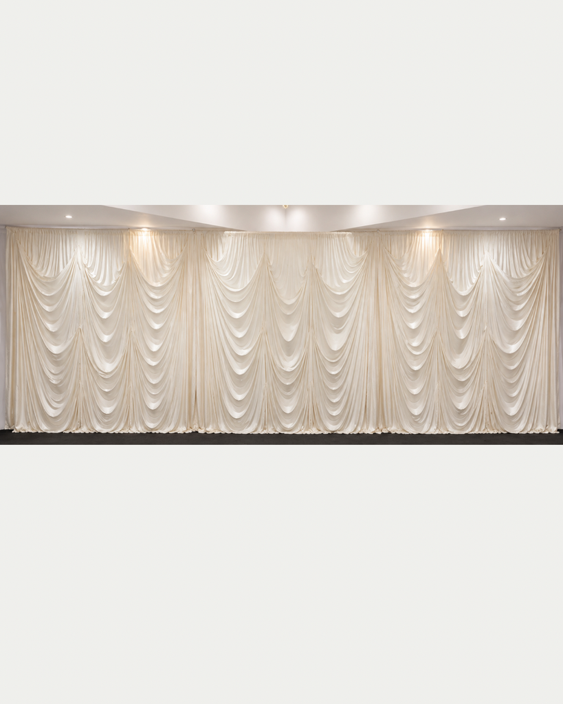The Grand Pleat Backdrop- Warm Ivory