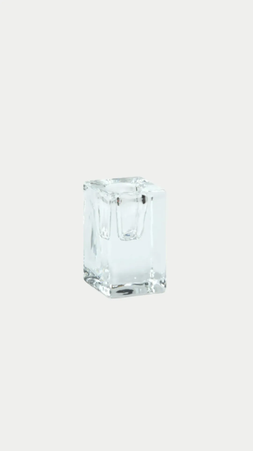 Clear Glass Cube Candle Holder
