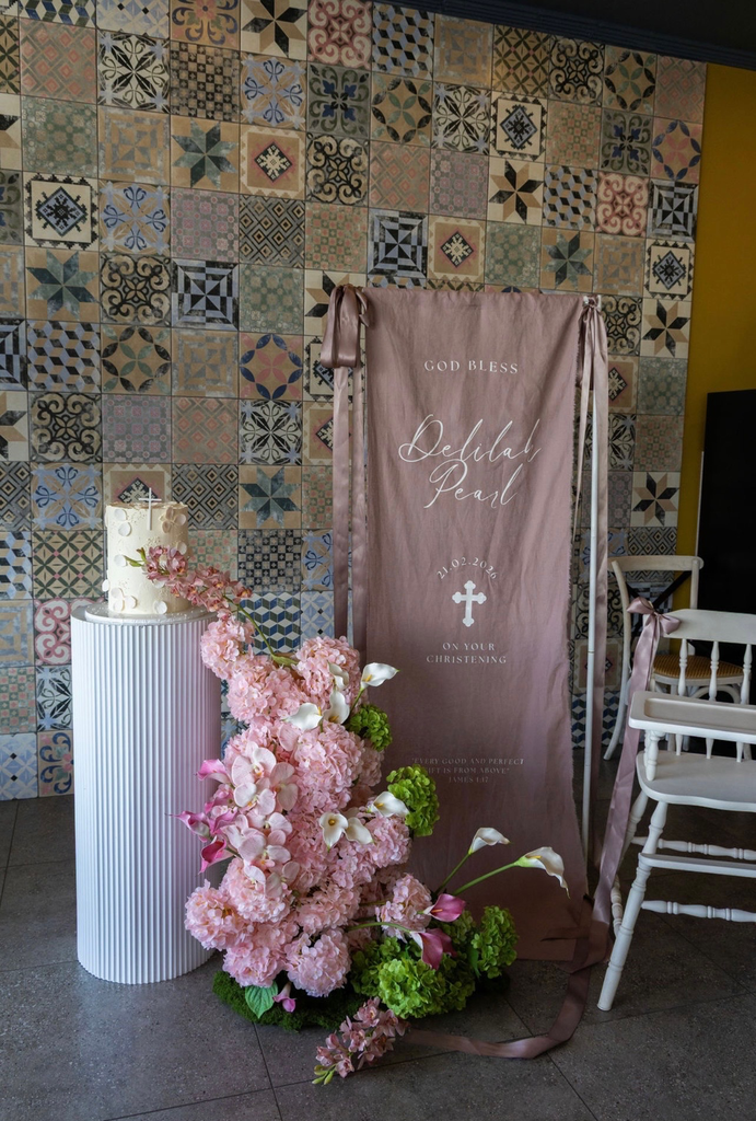 Pink Statement Floral Pillar