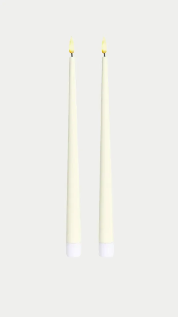 Ivory LED Taper Candles- 31cm